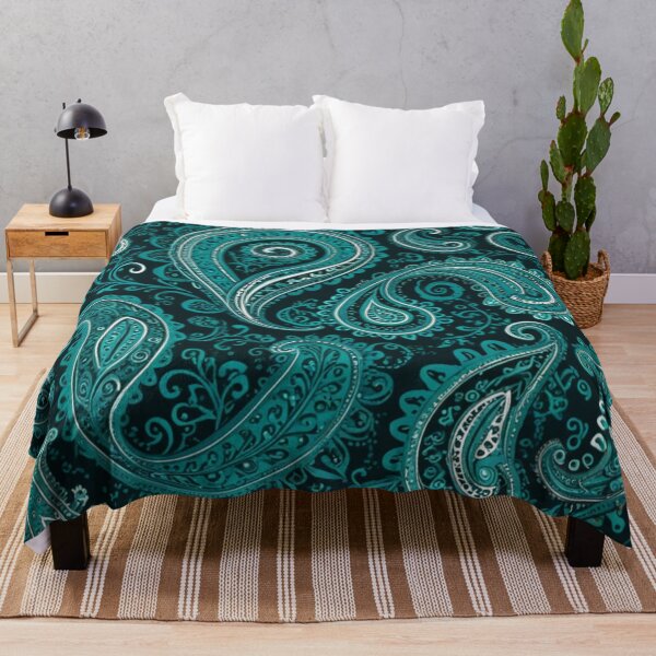 Item preview, Teal and Emerald Blue Intricate Paisley designed and sold by Harmonic_Layers.