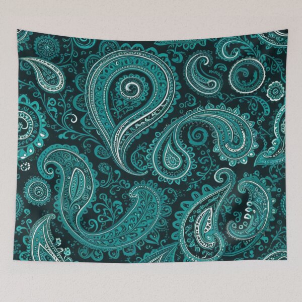 Item preview, Teal and Emerald Blue Intricate Paisley designed and sold by Harmonic_Layers.
