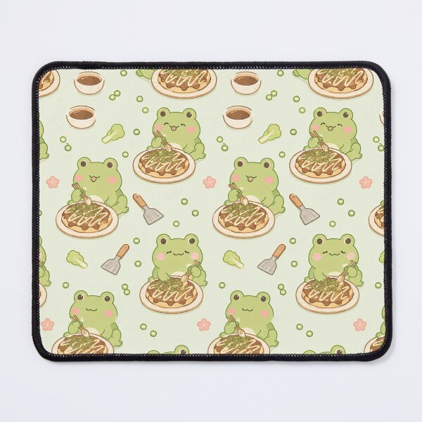 Item preview, Kawaii Frog Okonomiyaki Japanese Food Pattern designed and sold by Soft Berry Studio.