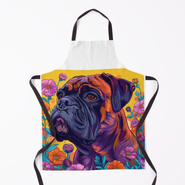 Item preview, Colorful Bullmastiff puppy dog with flowers designed and sold by MendaciousMina.
