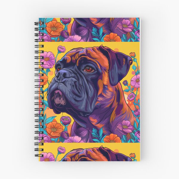 Item preview, Colorful Bullmastiff puppy dog with flowers designed and sold by MendaciousMina.