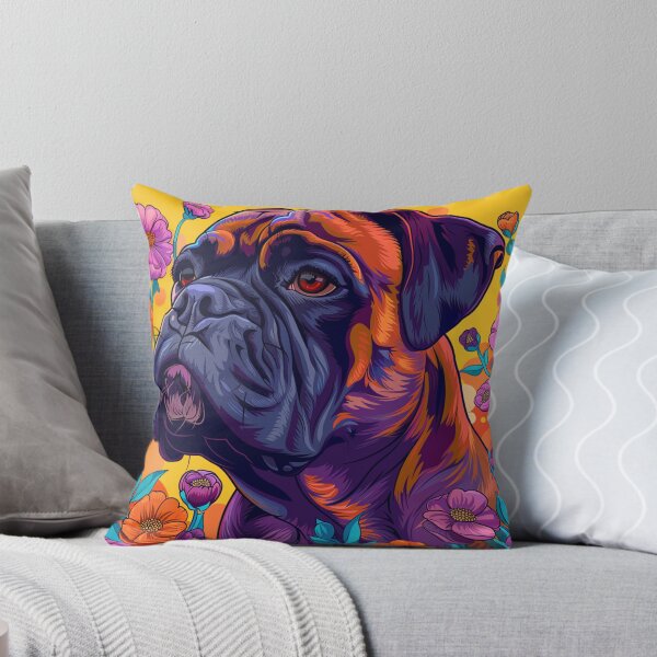 Item preview, Colorful Bullmastiff puppy dog with flowers designed and sold by MendaciousMina.