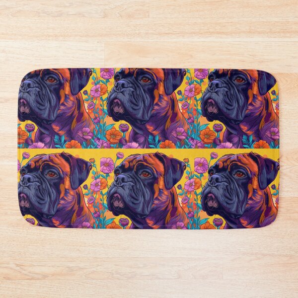 Item preview, Colorful Bullmastiff puppy dog with flowers designed and sold by MendaciousMina.