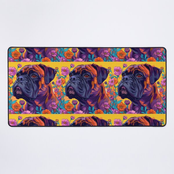 Item preview, Colorful Bullmastiff puppy dog with flowers designed and sold by MendaciousMina.