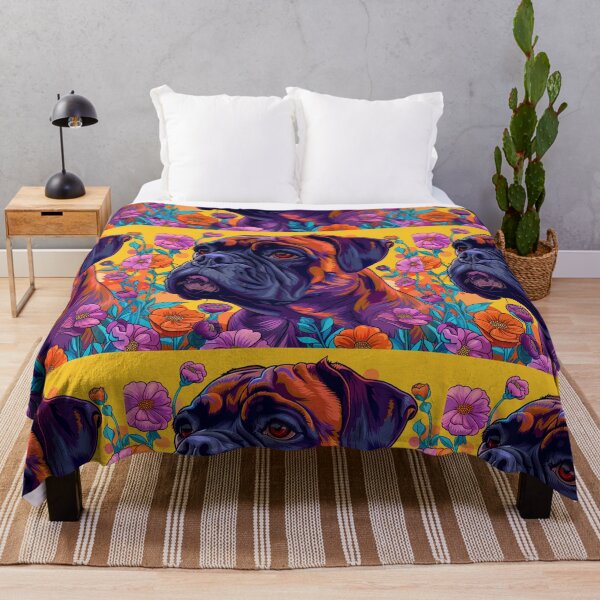 Item preview, Colorful Bullmastiff puppy dog with flowers designed and sold by MendaciousMina.