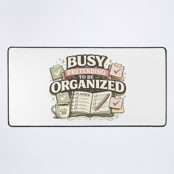 Item preview, Busy Pretending to Be Organized Funny Planner Productivity Retro Design designed and sold by SoulThread Studio.