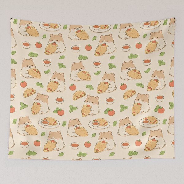 Item preview, Kawaii Hamster Mini Calzone Food Pattern designed and sold by Soft Berry Studio.