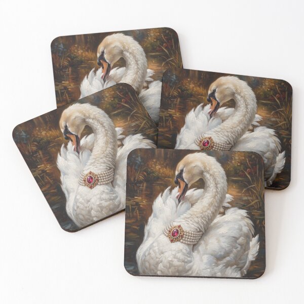 Item preview, Royal Swan in Pearl Necklace designed and sold by Real Beast Art.