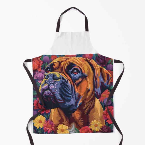 Item preview, Colorful Bullmastiff puppy dog with flowers designed and sold by MendaciousMina.