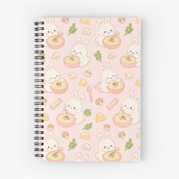 Item preview, Kawaii Bunny Creamy Risotto Food Pattern designed and sold by Soft Berry Studio.