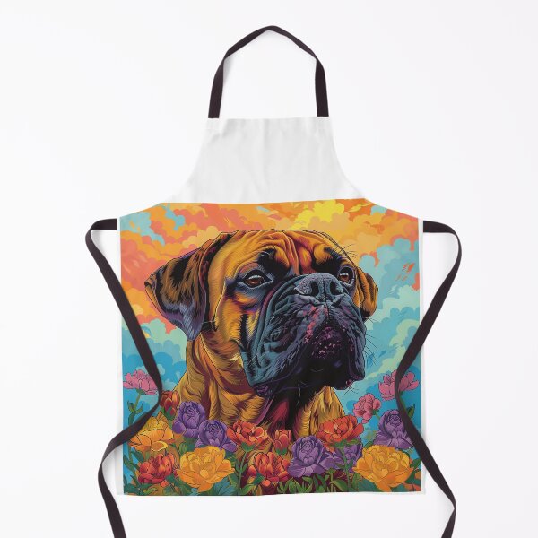 Item preview, Colorful Bullmastiff puppy dog with flowers designed and sold by MendaciousMina.