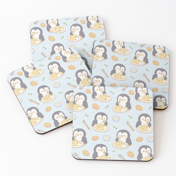 Item preview, Kawaii Penguin Potato Dumpling Food Pattern designed and sold by Soft Berry Studio.