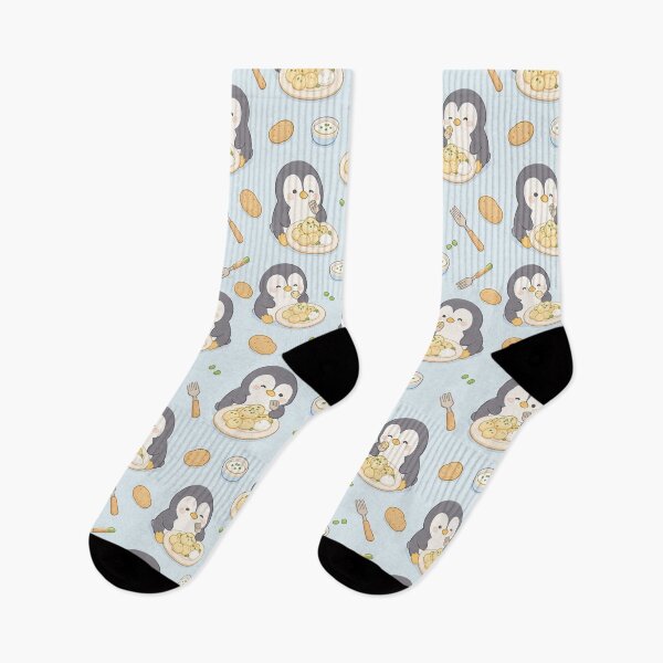Item preview, Kawaii Penguin Potato Dumpling Food Pattern designed and sold by Soft Berry Studio.