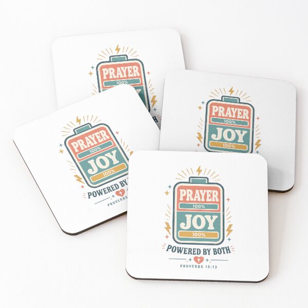 Item preview, Powered by Prayer and Joy Battery Christian Shirt Proverbs 15:13 Faith Design designed and sold by SoulThread Studio.
