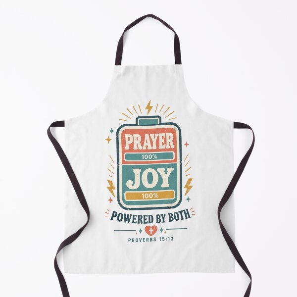 Item preview, Powered by Prayer and Joy Battery Christian Shirt Proverbs 15:13 Faith Design designed and sold by SoulThread Studio.
