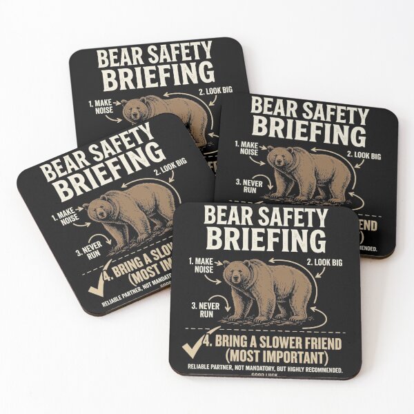Item preview, Funny Bear Safety Briefing Bring a Slower Friend Hiking Camping Outdoor Humor designed and sold by DijaMar.