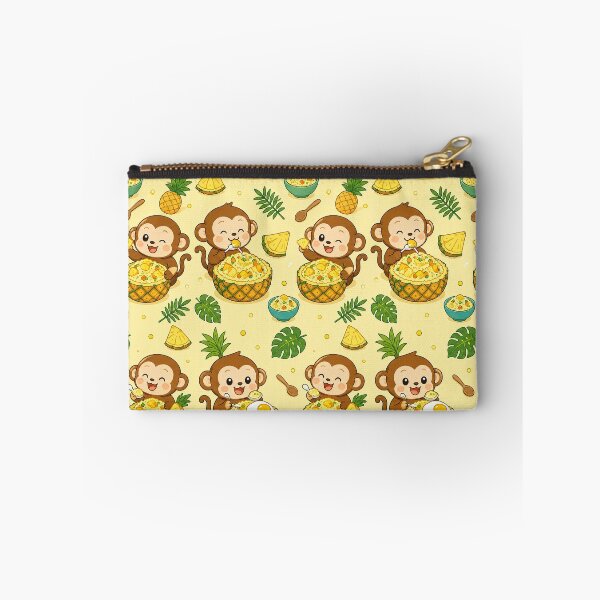 Item preview, Kawaii Monkey Pineapple Fried Rice Food Pattern designed and sold by Soft Berry Studio.