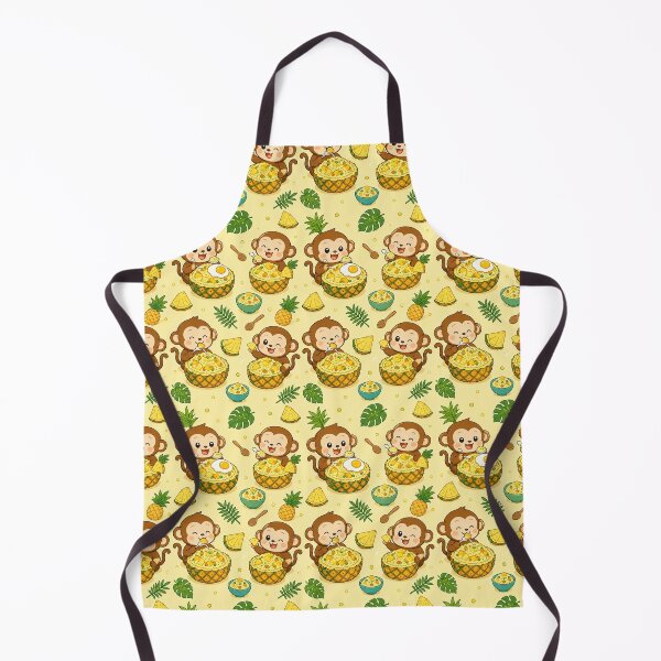 Item preview, Kawaii Monkey Pineapple Fried Rice Food Pattern designed and sold by Soft Berry Studio.