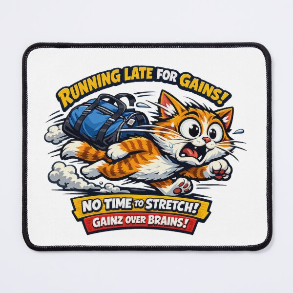 Item preview, Running Late Counts As Cardio Funny Sarcastic Cat – Gym Cat Lover Humor Design designed and sold by AYACHI90.