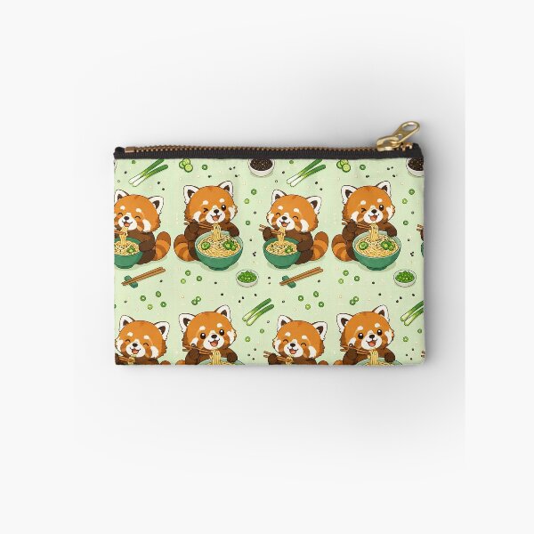 Item preview, Kawaii Red Panda Sesame Noodle Food Pattern designed and sold by Soft Berry Studio.