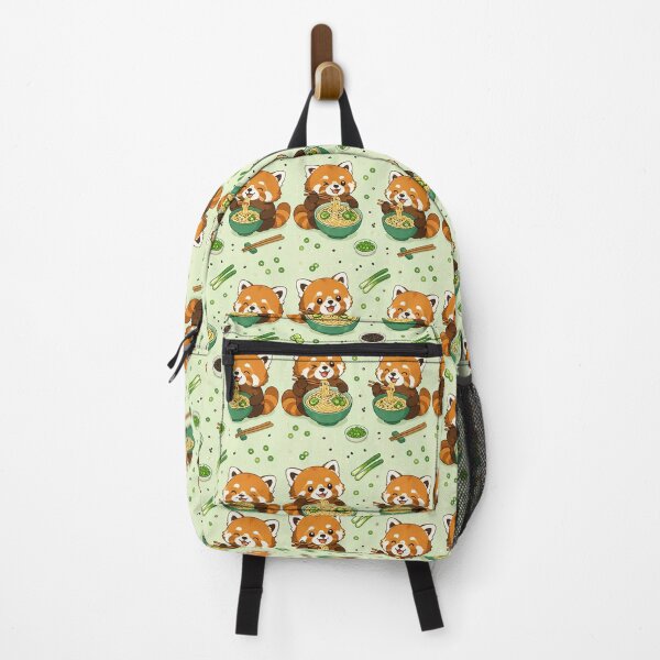 Item preview, Kawaii Red Panda Sesame Noodle Food Pattern designed and sold by Soft Berry Studio.