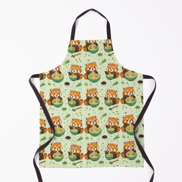 Item preview, Kawaii Red Panda Sesame Noodle Food Pattern designed and sold by Soft Berry Studio.