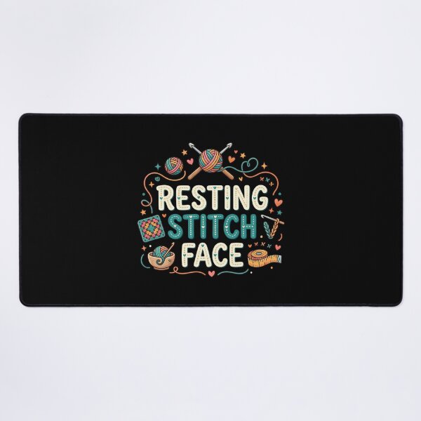 Item preview, Resting Stitch Face - Funny Crochet Knitting Yarn Art designed and sold by MarJul.