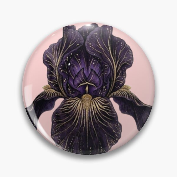 Item preview, Dark Purple Iris Flower Gold Veins Celestial Gothic Floral Art designed and sold by BreezifyDesignStudio.