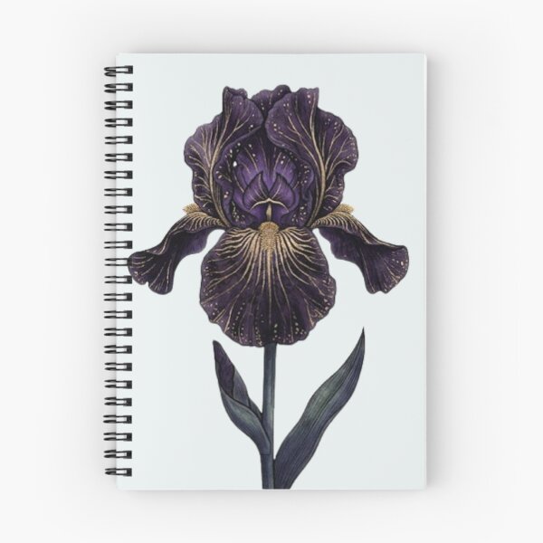 Item preview, Dark Purple Iris Flower Gold Veins Celestial Gothic Floral Art designed and sold by BreezifyDesignStudio.