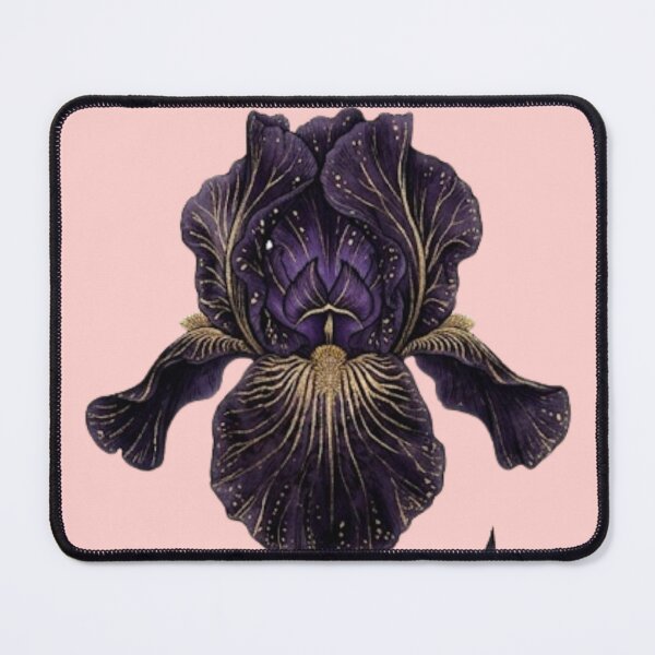 Item preview, Dark Purple Iris Flower Gold Veins Celestial Gothic Floral Art designed and sold by BreezifyDesignStudio.