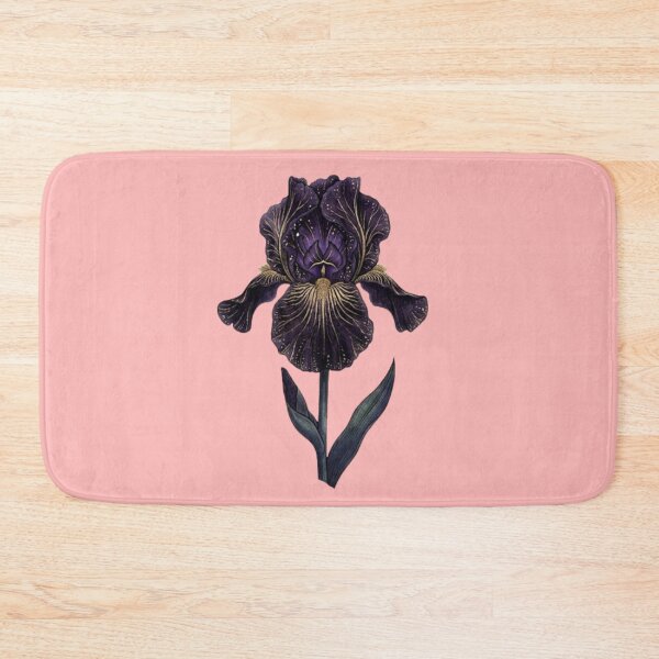 Item preview, Dark Purple Iris Flower Gold Veins Celestial Gothic Floral Art designed and sold by BreezifyDesignStudio.