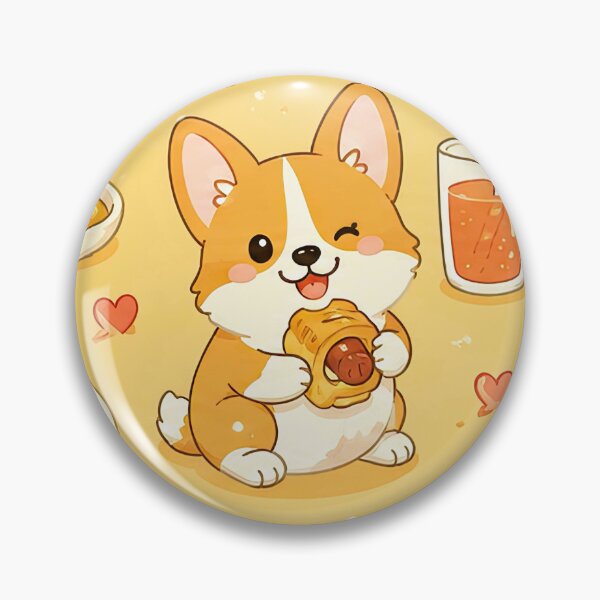 Item preview, Kawaii Corgi Mini Sausage Roll Food Pattern designed and sold by Soft Berry Studio.