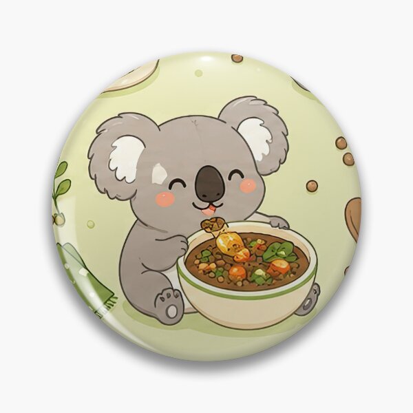 Item preview, Kawaii Koala Lentil Bowl Food Pattern designed and sold by Soft Berry Studio.
