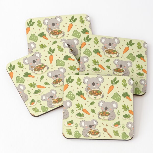 Item preview, Kawaii Koala Lentil Bowl Food Pattern designed and sold by Soft Berry Studio.