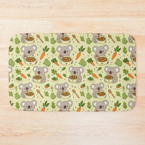 Item preview, Kawaii Koala Lentil Bowl Food Pattern designed and sold by Soft Berry Studio.