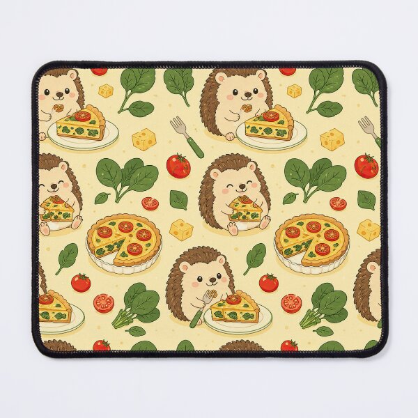 Item preview, Kawaii Hedgehog Spinach Quiche Food Pattern designed and sold by Soft Berry Studio.
