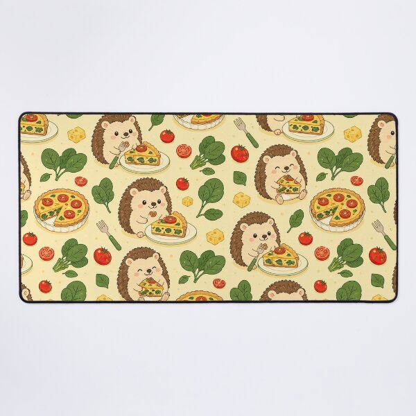 Item preview, Kawaii Hedgehog Spinach Quiche Food Pattern designed and sold by Soft Berry Studio.