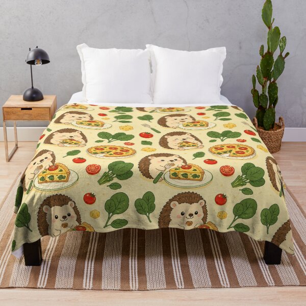 Item preview, Kawaii Hedgehog Spinach Quiche Food Pattern designed and sold by Soft Berry Studio.