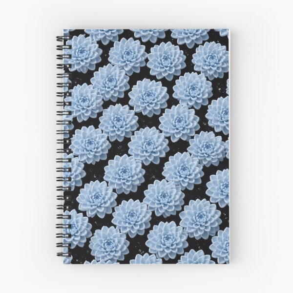 Item preview, Dense Baby Blue Flowers on Black designed and sold by IntelliMindDesigns.