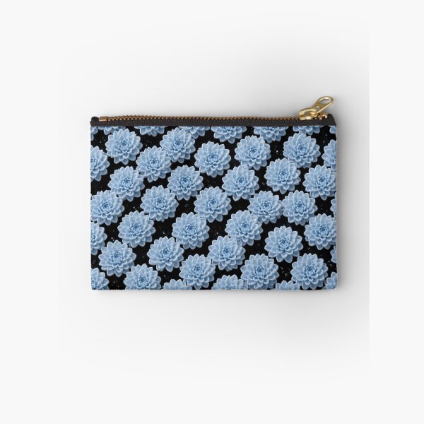 Item preview, Dense Baby Blue Flowers on Black designed and sold by IntelliMindDesigns.
