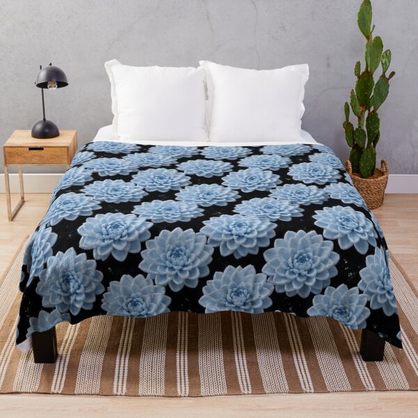 Item preview, Dense Baby Blue Flowers on Black designed and sold by IntelliMindDesigns.