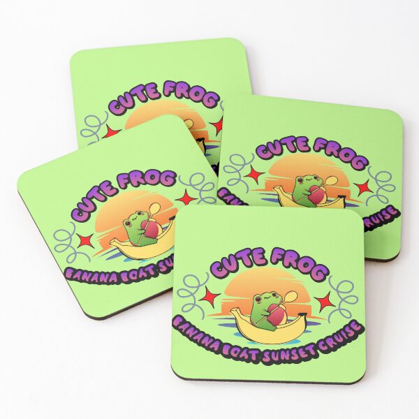Item preview, Cute Frog Banana Boat Sunset Cruise designed and sold by zaoroo shop.