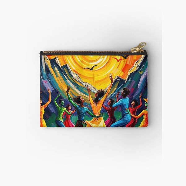 Item preview, Joyful Dance Under the Radiant Sun – Vibrant Group of Dancers Celebrating Life Amid Mountains and Birds designed and sold by MFMart.