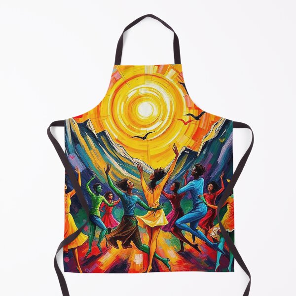 Item preview, Joyful Dance Under the Radiant Sun – Vibrant Group of Dancers Celebrating Life Amid Mountains and Birds designed and sold by MFMart.