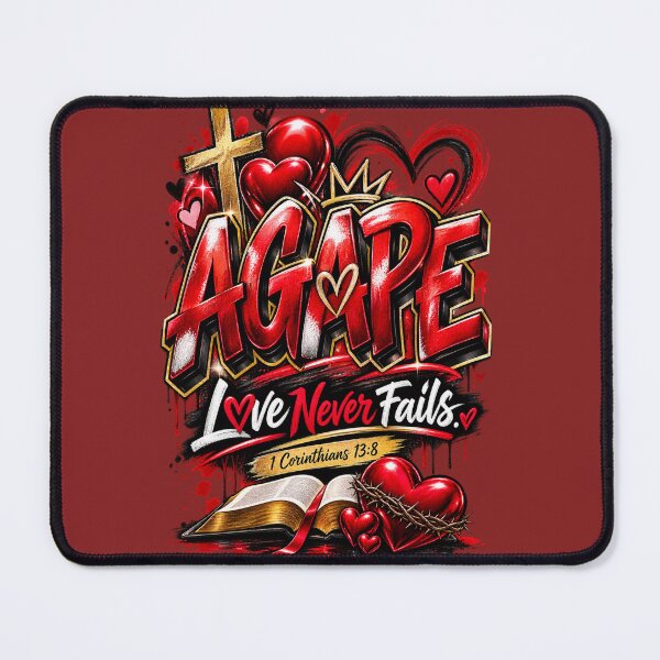 Item preview, Agape Love Never Fails Christian Valentine designed and sold by ButterflyHolly Resource.