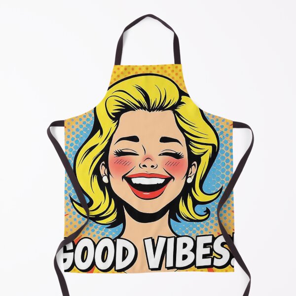 Item preview, Good Vibes! – Bright Pop Art Portrait of a Laughing Blonde Woman Spreading Positive Energy designed and sold by MFMart.