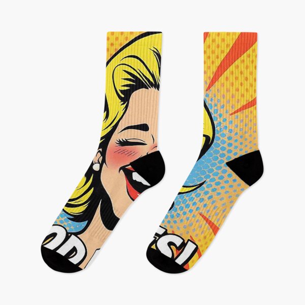 Item preview, Good Vibes! – Bright Pop Art Portrait of a Laughing Blonde Woman Spreading Positive Energy designed and sold by MFMart.