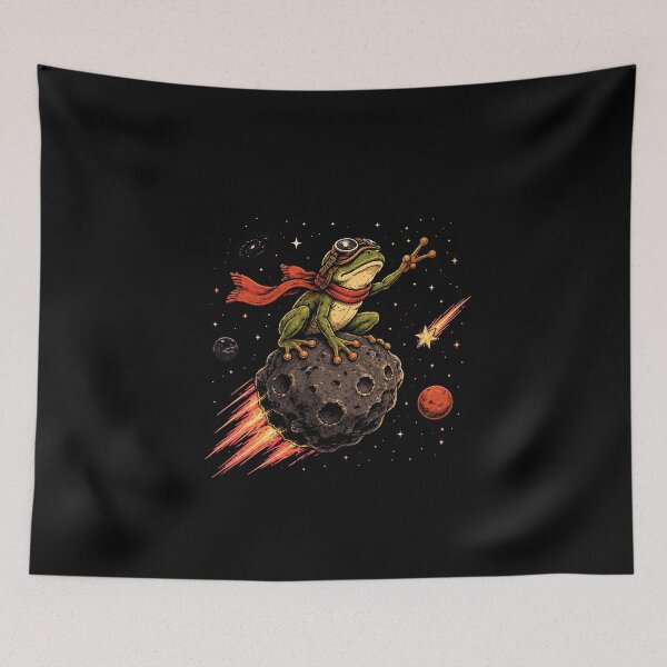 Item preview, Frog flying on the asteroid designed and sold by Konvero.