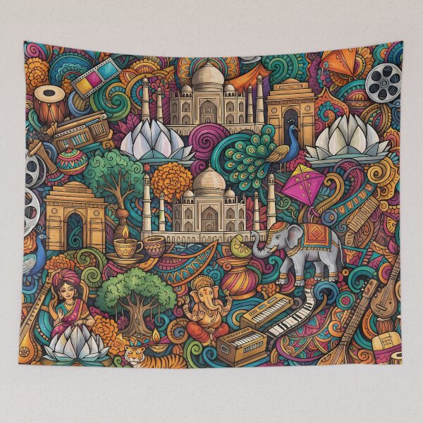 Item preview, 1 Incredible India Culture Festival Doodle Illustration Art designed and sold by ART ATTACK ZONE.