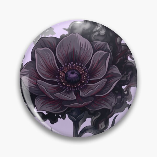 Artikelvorschau, Dunkle, rauchige Anemonenblume, gotische, stimmungsvolle Tusche-Splash-Kunst entworfen und verkauft von BreezifyDesignStudio.